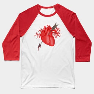 Anatomical Heart and Bloody Arrow, Valentine's Day Baseball T-Shirt